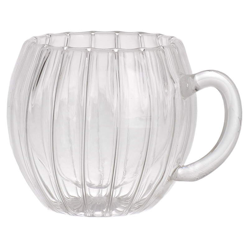 Double crystal coffee cup with double insulated cushion, transparent color, 9 x 7 cm