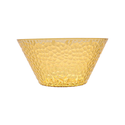 Round acrylic bowl with golden frame, transparent color, 22.5*11 cm