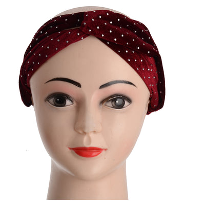 Velvet dotted headband