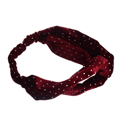 Velvet dotted headband