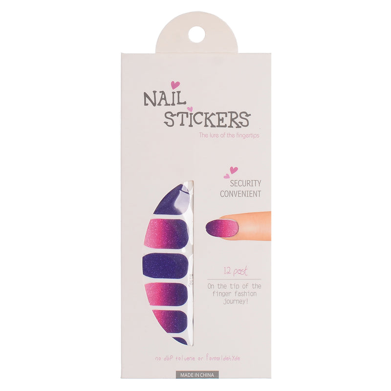 A set of nail polish stickers in different shapes, dark mauve*fuchsia