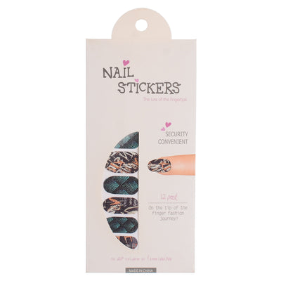 A set of nail polish stickers in different shapes, Janzari*black*gold