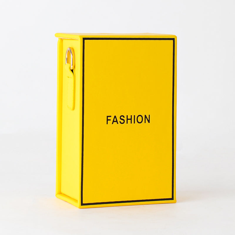 Yellow vertical box leather crossbody bag