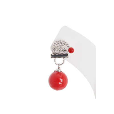 Christmas ornament earring with red stud