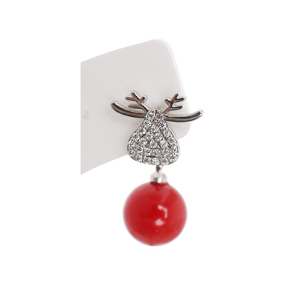 Christmas ornament earring with red stud