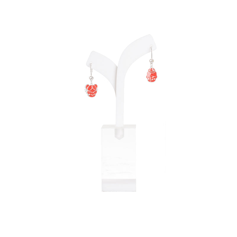 Earring in the style of a red boy and girl&