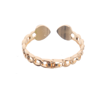 Stainless steel open hand bracelet for women, gold color