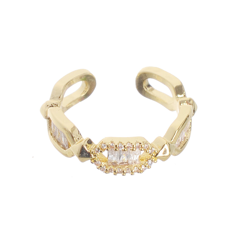 An open ring in the form of a circular chain with gold lobes from Fashion Jewelery Free Size