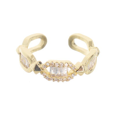 An open ring in the form of a circular chain with gold lobes from Fashion Jewelery Free Size