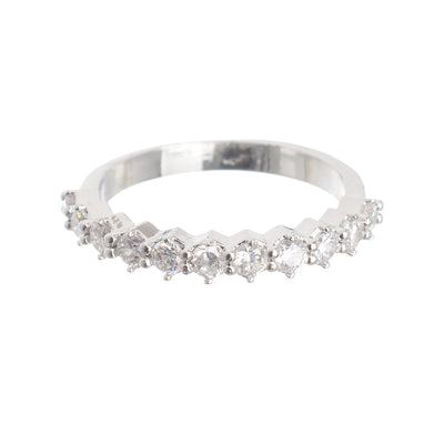 Silver zirconium ring ring of multiple sizes