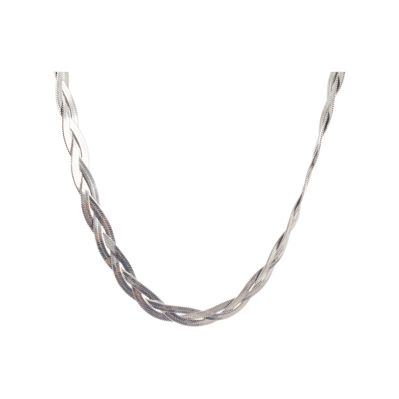 A stainless steel chain for women decorated with industrial chains in the shape of a snake, 3 stainless steel