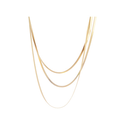 Women's stainless steel snake chain, 3 layers, stainless steel, gold