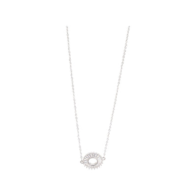 Women's stainless steel circular pendant chain