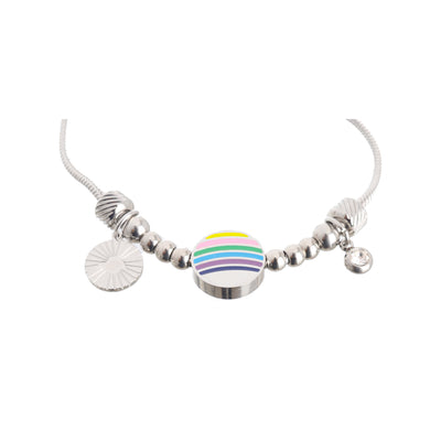 Women's bracelet, round shape, stainless steel colours