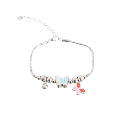 Women's butterfly-shaped stainless steel bracelet