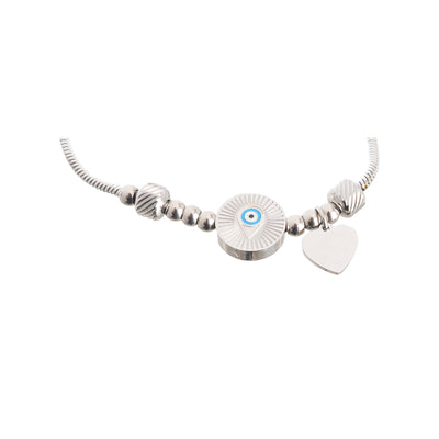 Women's circle-shaped bracelet with a stainless heart pendant