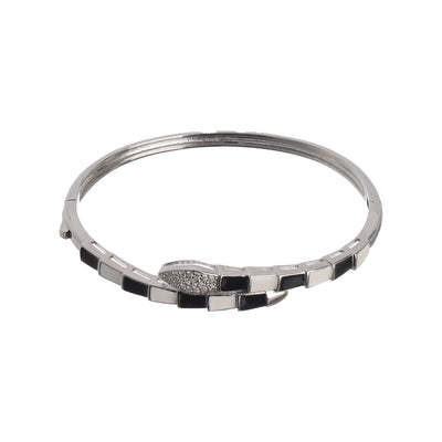 Women's stainless steel bracelet with zircon stones in the shape of a snake