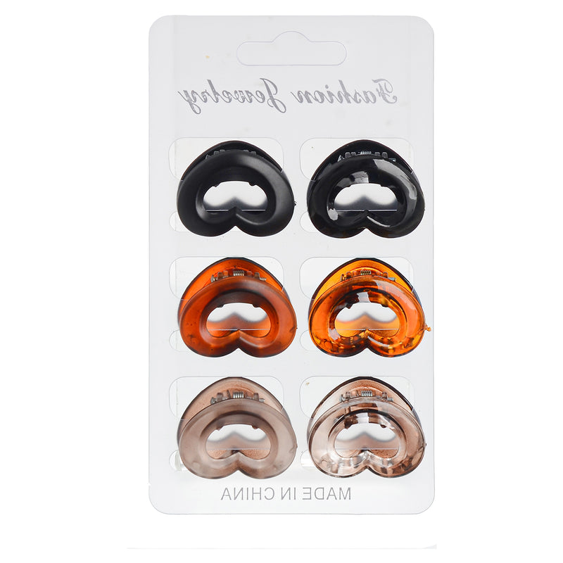 A set of distinctive small claw hair clips, 6 pieces in different colors