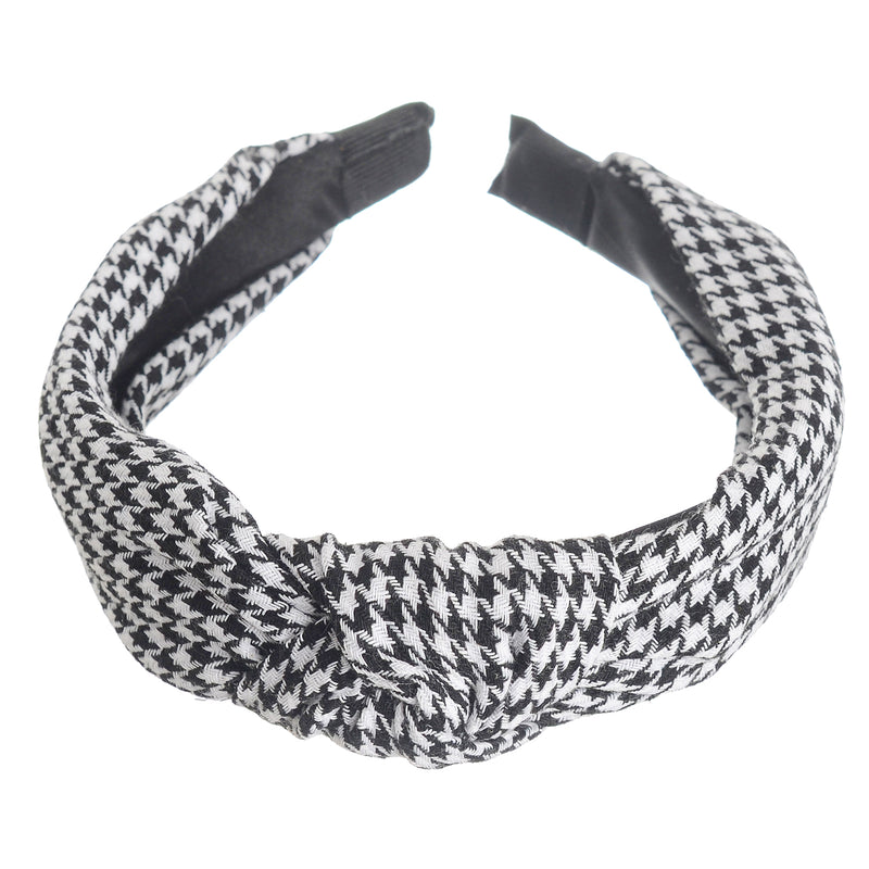 Hair band for women, white and black checks