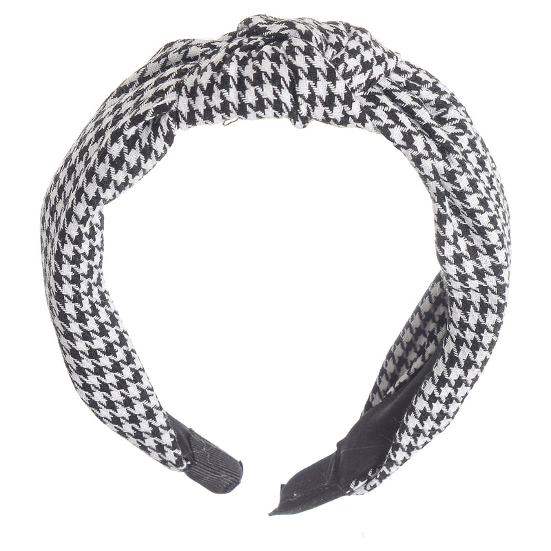 Hair band for women, white and black checks