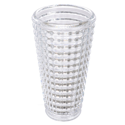 Delisoga Decorative Clear Crystal Glass Flower Vase, 22cm, Clear Color