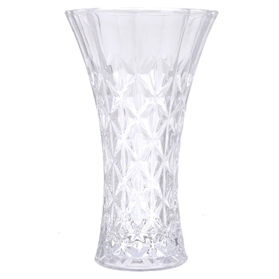 Decorative transparent crystal glass flower vase, 24 cm, transparent color