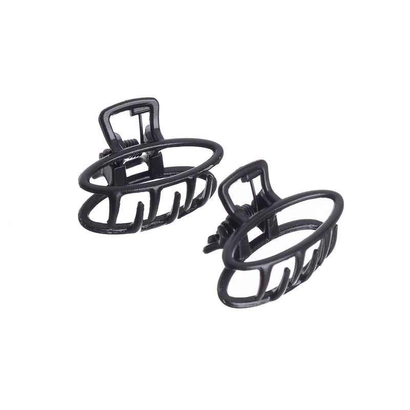 Kart Tok oval hair clip, consisting of two pieces, black color