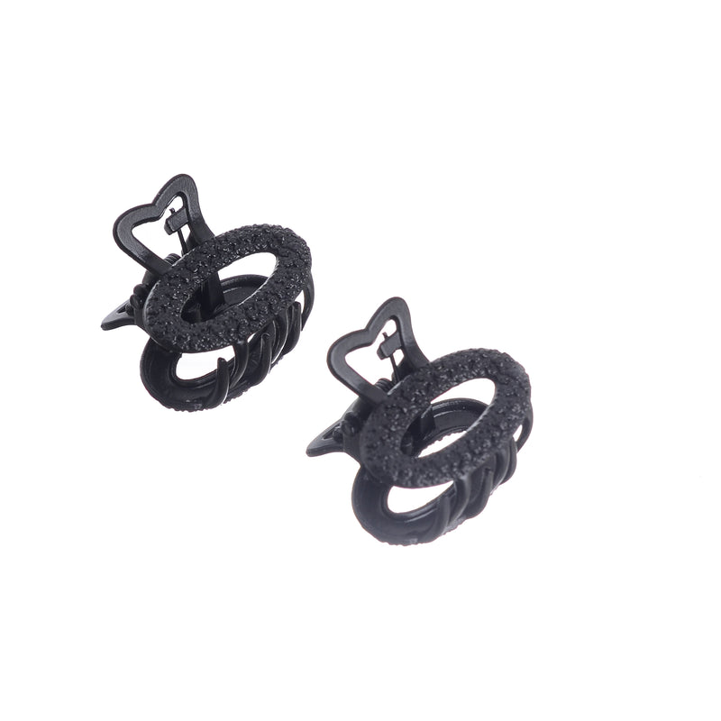 Kart Tok hair clip, circular shape, consisting of two pieces, black color