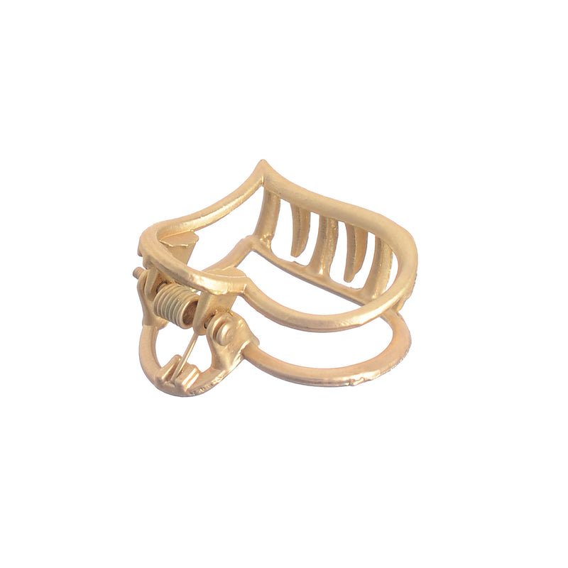 CardTok heart-shaped hair clip, consisting of two pieces, golden color