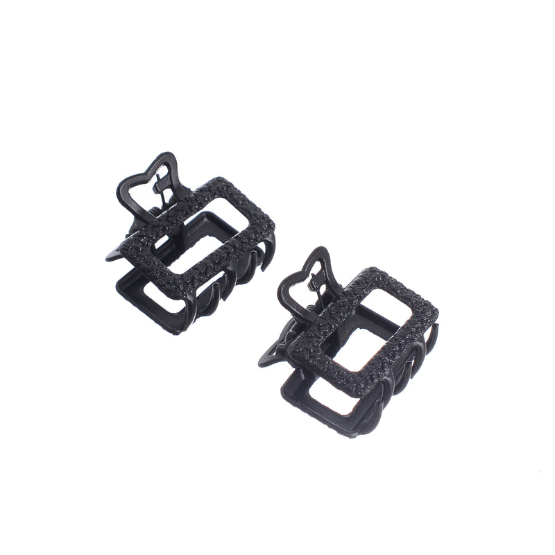 Kart Tok square hair clip, consisting of two pieces, black color