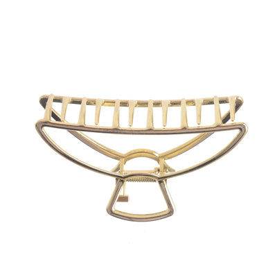 Hair clip headband, hollow semi-circular shape, made of metal, golden colour