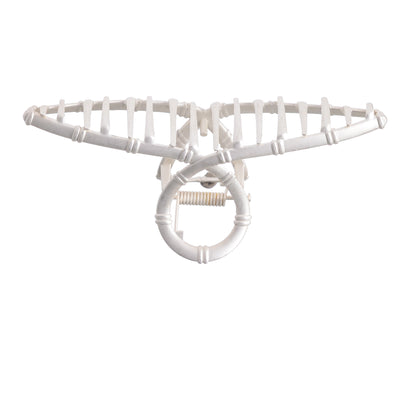 Large metal claw hair clip, white color