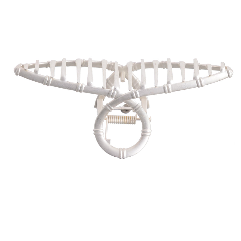 Large metal claw hair clip, white color