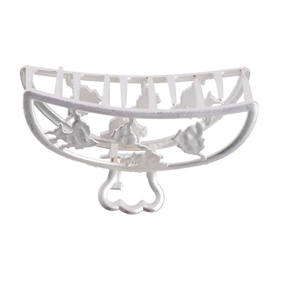 Large metal claw hair clip, white color