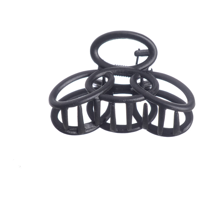 Hair clip, circle-shaped, made of metal, black color