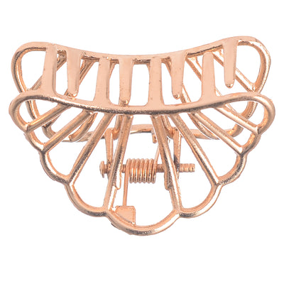 Metal seashell-shaped hair clip, rose gold color