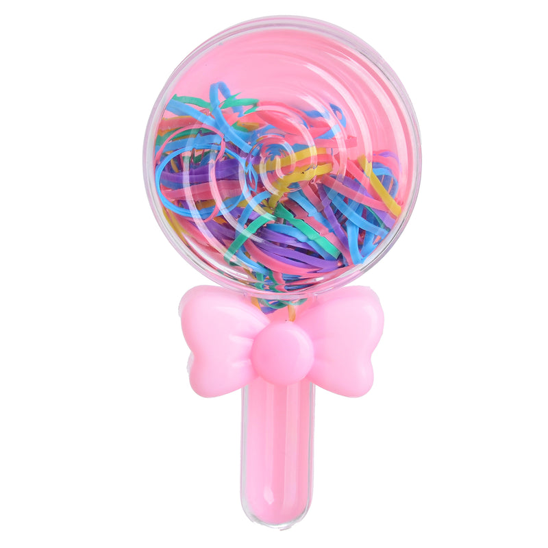 Colored elastic hair bands, lollipop shape, 80 pieces in different colors