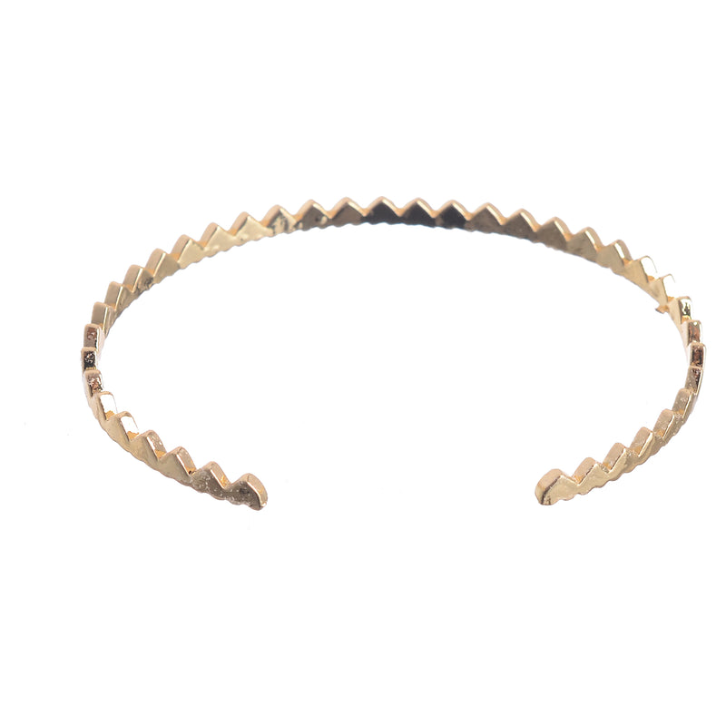 Crown-shaped bracelet for women, open in gold