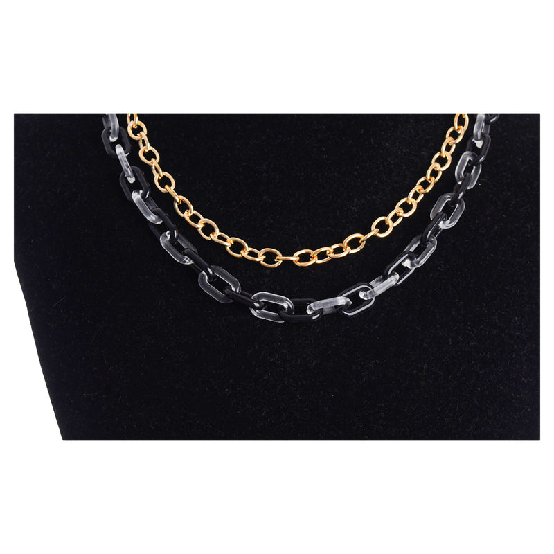 Two-layer chain intertwined in a chain-like manner
