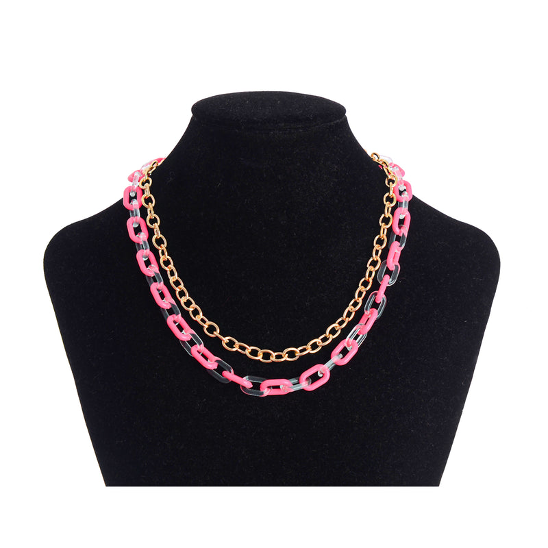 Two-layer chain intertwined in a chain-like manner