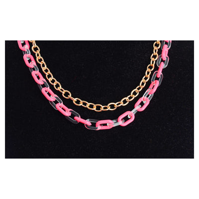 Two-layer chain intertwined in a chain-like manner