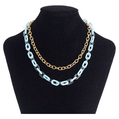 Two-layer chain intertwined in a chain-like manner