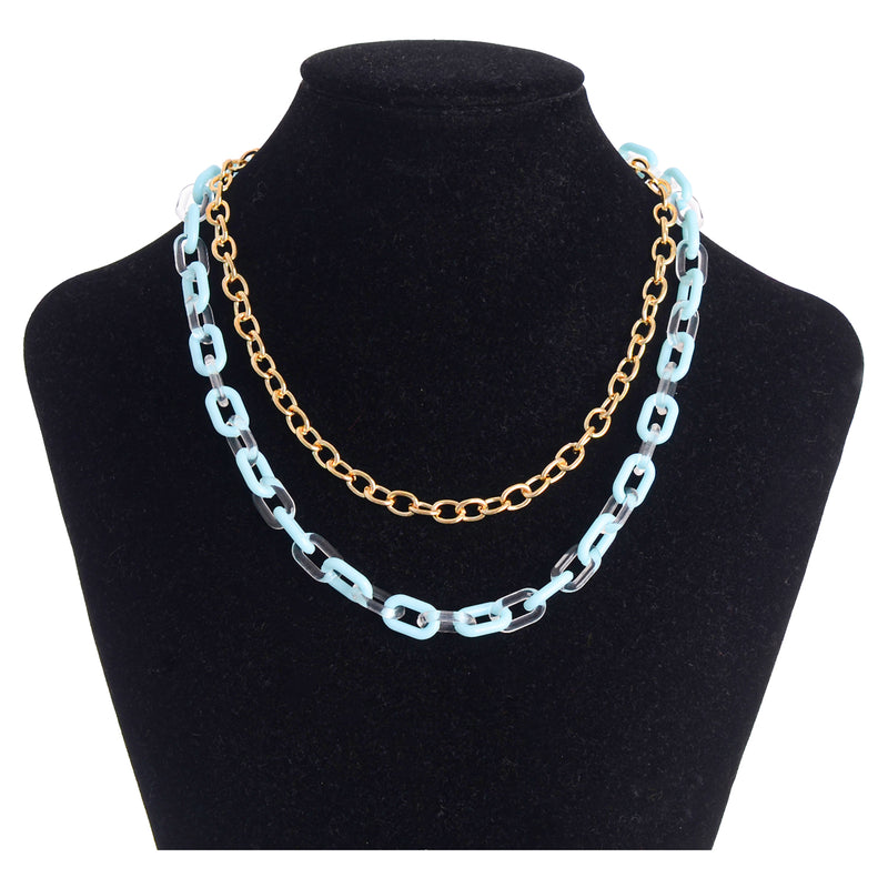 Two-layer chain intertwined in a chain-like manner