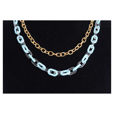 Two-layer chain intertwined in a chain-like manner