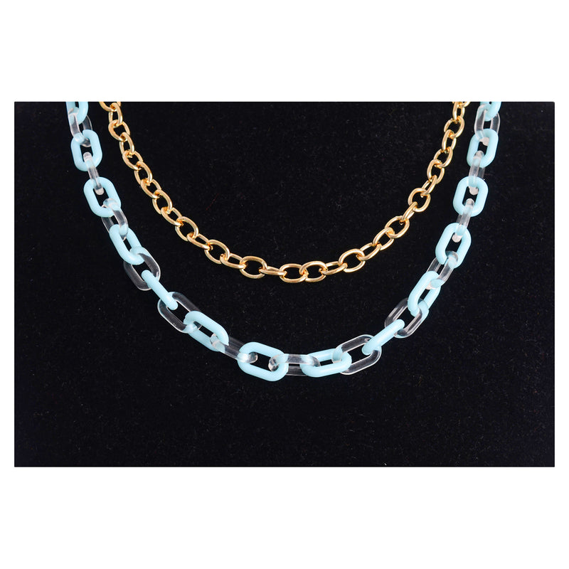 Two-layer chain intertwined in a chain-like manner