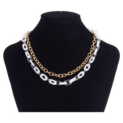Two-layer chain intertwined in a chain-like manner