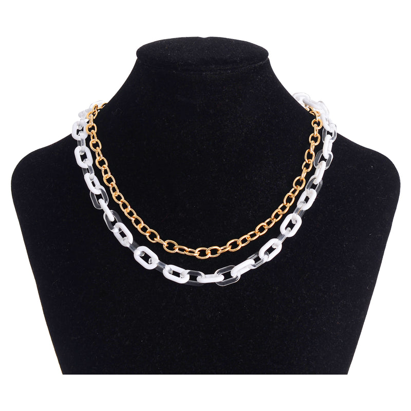 Two-layer chain intertwined in a chain-like manner