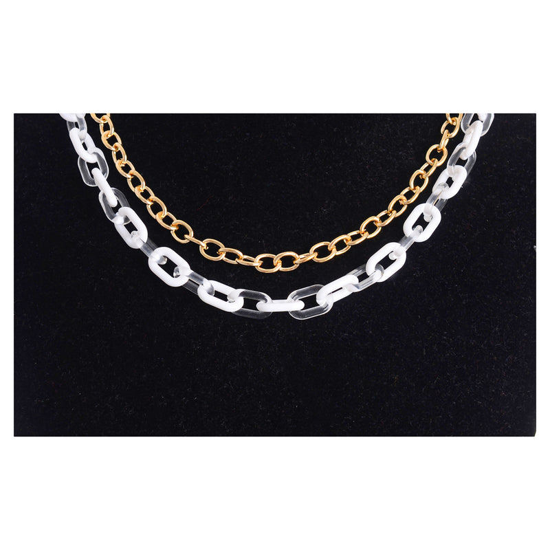 Two-layer chain intertwined in a chain-like manner