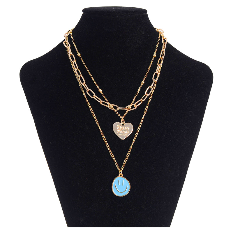 3-layer chain, Ismail shape, with a heart and a gold chain