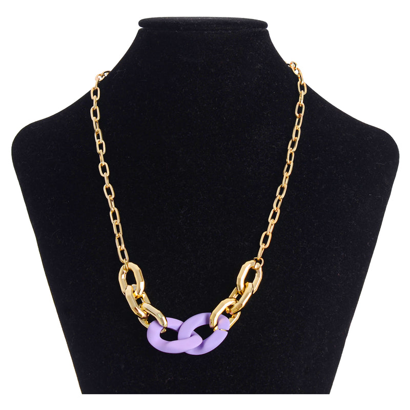 Linked link chain, gold colour